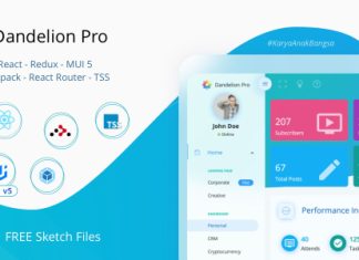 Modèle de tableau de bord administratif Dandelion Pro – React Modele de tableau de bord administratif Dandelion Pro React