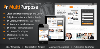 MultiPurpose Theme WordPress reactif a usage multiple