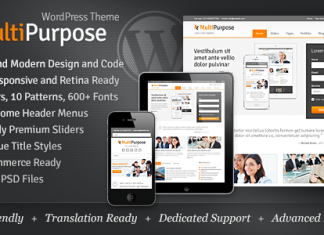 MultiPurpose Theme WordPress reactif a usage multiple