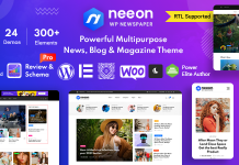 Neeon Theme WordPress pour magazine dactualites