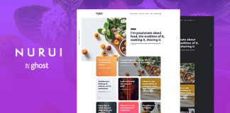 Nurui Theme Ghost polyvalent pour blog