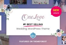OneLove Le theme de mariage WordPress elegant et polyvalent