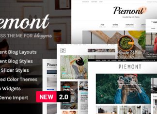 Piemont Theme de blog WordPress Premium pour les voyages
