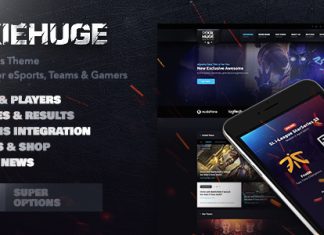 PixieHuge Theme de jeu eSports pour clans et organisations