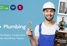Plomberie Reparation Construction Construction Theme Elementor WordPress
