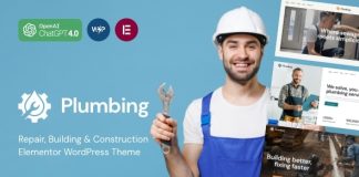 Plomberie Reparation Construction Construction Theme Elementor WordPress