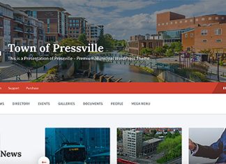 Pressville – Thème WordPress pour les municipalités et les gouvernements municipaux. Pressville Theme WordPress pour les municipalites et les gouvernements