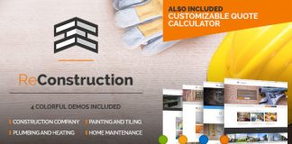 ReConstruction Theme WordPress pour entrepreneurs en construction et batiment