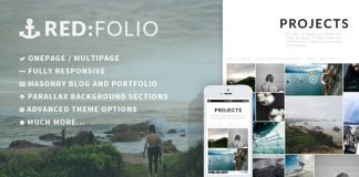 Redfolio un theme WordPress OnePage Responsive