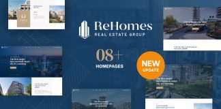 Rehomes theme WordPress pour groupe immobilier