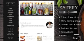 Restaurant Theme WordPress Responsive pour Restauration