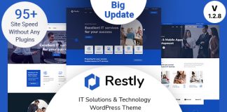 Restly Theme WordPress de solutions informatiques et technologiques