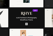 Rhye Theme WordPress Portfolio AJAX