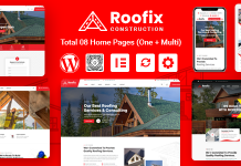 Roofix Theme WordPress pour services de toiture