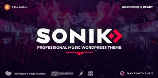 SONIK Theme WordPress de musique reactif pour les groupes