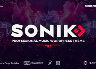 SONIK Theme WordPress de musique reactif pour les groupes