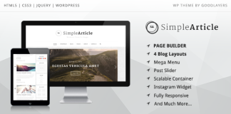 Simple Article Theme WordPress pour blog personnel