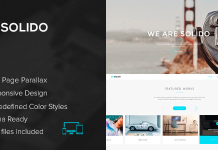 Solido Modele de page parallaxe responsive en une seule