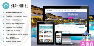 Starhotel Theme WordPress pour hotel