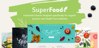 Super aliments Theme des produits alimentaires biologiques