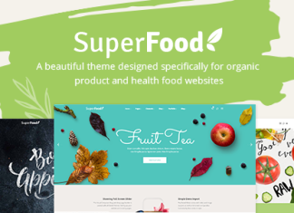 Super aliments Theme des produits alimentaires biologiques