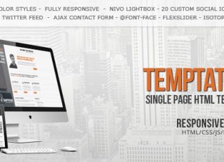 Tentation – un modèle de page unique Tentation un modele de page unique