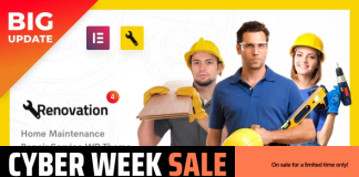 Theme Elementor WP pour la renovation le service de reparation