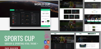 Theme HTML pour la Coupe de Sport le Football et
