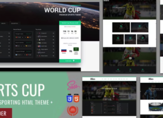 Theme HTML pour la Coupe de Sport le Football et