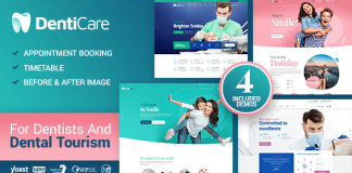 Theme WordPress DentiCare Clinique medicale et dentaire