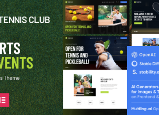 Theme WordPress Tennis Club Sports Evenements