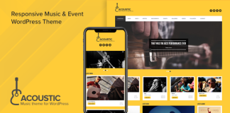 Theme WordPress de musique premium Acoustic Version acoustique