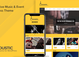 Theme WordPress de musique premium Acoustic Version acoustique