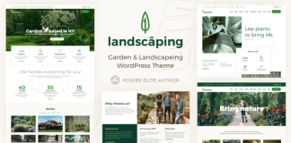 Theme WordPress de paysagiste pour amenagement paysager de jardin