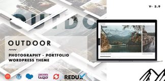 Theme WordPress de portfolio photographie creative en plein air