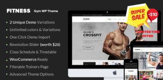 WordPress Theme Fitness Theme de gym WordPress