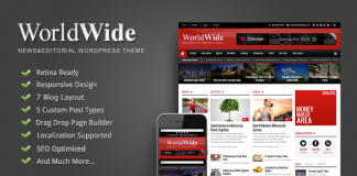 World Wide Theme WP de magazine reactif a lechelle