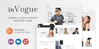 inVogue Theme WordPress de shopping de mode