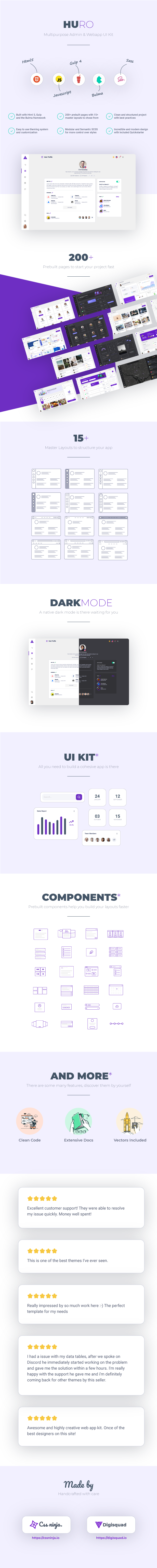 Huro - Multipurpose Admin and Webapp UI Kit - 2