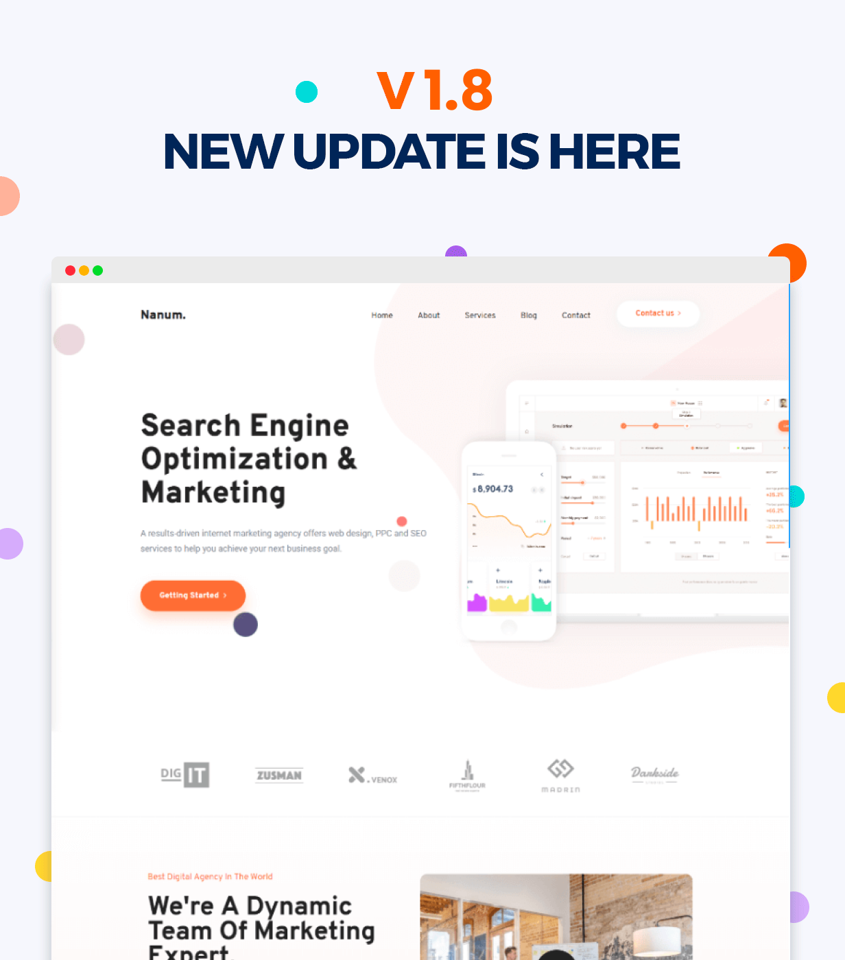 Nanum — Digital & Marketing Agency WordPress Theme - 1