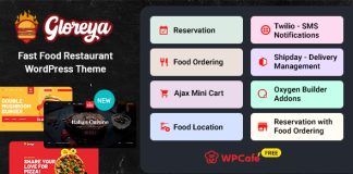 Gloreya Theme WordPress de restaurant pour la commande et.jpg