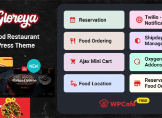 Gloreya Theme WordPress de restaurant pour la commande et.jpg