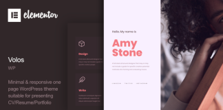 Volos Theme WordPress de CV dune page.png