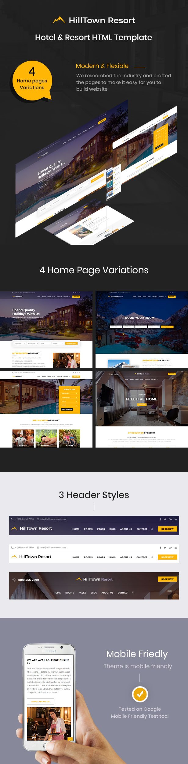 HillTown - Hôtel et Resort HTML Template - 2