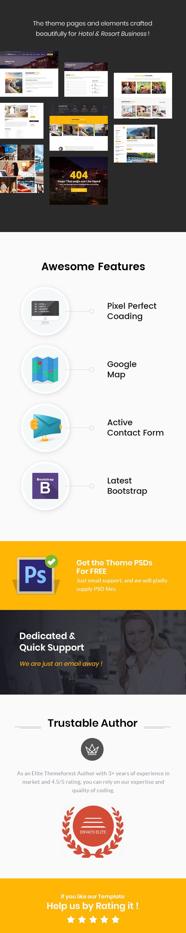 HillTown - Hôtel et Resort HTML Template - 3