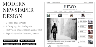 Hewo Modele de magazine de journal modern HTML pour.png