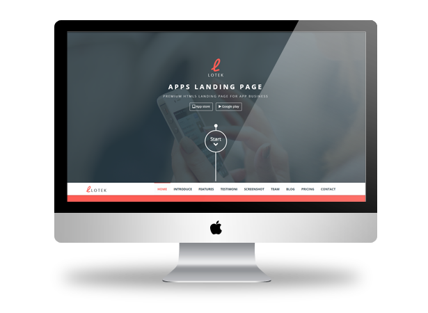 Lotek — Modern App Landing Page WordPress Theme - 1