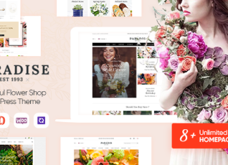 Paradis Theme WordPress Elementor WooCommerce pour fleuriste 8 pages.png