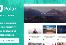 Polar Theme Ghost minimaliste pour blog et magazine.png