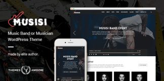 Themes WordPress pour musiciens et groupes Musisi.jpg